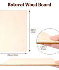 Basswood sheet, unfinished natural wood, 12 x 8 inches, 2.5 mm thick