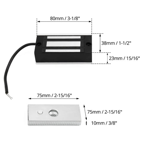 Heavy Duty 4 Pack Electric Magnetic Lock With Rock Solid 130 Lb Grip For Door Access And Entry Systems Featuring Dc 12v Power and mounting dimensions