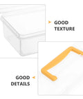 Close-up of the handle and texture of the Straight Up Plastic Tool Box With Sturdy Carry Handle Divided Multi Purpose Compartments For Weekend DIY Projects Hardware Sorting Paint Brush Holder And Small Gear.