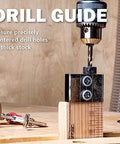 Pro Grade Quarter Inch Doweling Jig Kit With Laser Alignment Marker, drill guide for precise centered holes in wood stock.