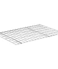 Top Shelf 36X48 Inch Wire Deck Shelf Fits Double Rivet Boltless Shelving Heavy Duty Metal Grid Storage Rack shown from the side.