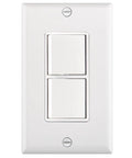 Duplex Rocker Combination Decorator Switch With Wall Plate, 15 Amp 120V Dual Light Switch, Space Saving 2 In 1 Stack Switch For Fan And Light Control, UL Listed, White, 1 Pack.