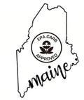 Outline of Maine with EPA CARB Approved logo in the center