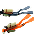 Two Pack Floating Diver Aquarium Decorations Cute Cartoon Fish Playmate That Glows In The Dark with orange and black divers