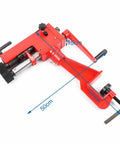 7 Inch Bead Roller for Sheet Metal - Heavy Duty Cast Steel Manual Tool With 6 Interchangeable Dies, dimensions marked.
