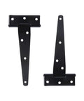 Six Inch T Shape Beefy Rustproof Iron Light Duty Shed Hinge Set For DIY Gates And Doors Durable Black Gate Strap Hinges For Outdoor Use