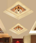 saditesdk 6 Pcs Recessed Lighting Cube Luxury Trim Kits Dimmable Led Recessed Lighting Square Crystal Spotlight in ceiling