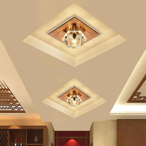 saditesdk 6 Pcs Recessed Lighting Cube Luxury Trim Kits Dimmable Led Recessed Lighting Square Crystal Spotlight in ceiling