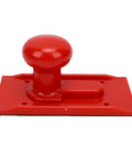 Solid Grip Woodworking Push Block With Textured Surface And Rounded Handle Finger Guard Awesome Knuckle Saver Badass Shop Gear For Table Saw Router Jointer Bandsaw Planer, red plastic design.