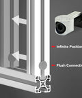 Heavy Hit 5 16 18 Snap Lock T Nut Anchor Fastener With Cam And Socket Head Bolt for 15 Series Aluminum Extrusion Connectors image showing flush connection and infinite positions.