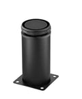 Close-up of a black adjustable metal leg from Beefy Adjustable Metal Furniture Legs Set, Stainless Steel Round Cabinet Legs For Desks And Tables