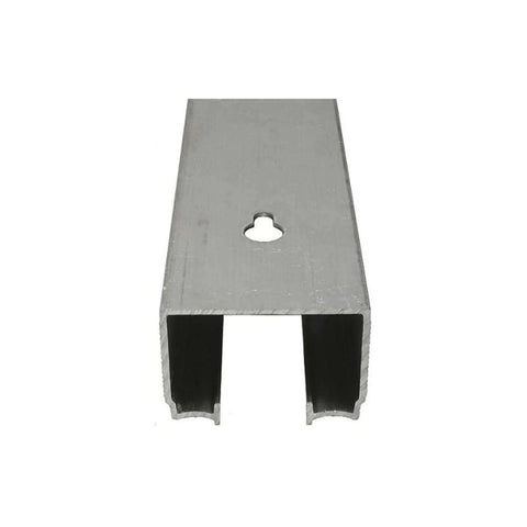 Front view of aluminum track from Commercial Grade Pocket Door Hardware Kit With Top Hung Nylon Wheel For Pocket And Sliding Doors