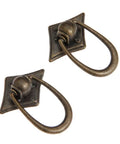 Two Piece Ring Handle Antique Bronze Pull With Screws For Drawers Doors Cabinets Or Vintage Chests Easy To Install Adds That Classic Rustic Retro Vibe To Kitchen Living Room Bedroom And More.