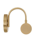 Capital Lighting 658211MA Morgan Wall Sconce Photo Light, matte brass design, 19" H x 22" W, showcasing curved arm and round shade.