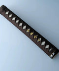Katana Tsuka Handle For Japanese Sword with 10.2 Inches Alloy Copper Iron Fittings and Genuine Samegawa Ray Skin Wrapping