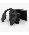 External Retaining Ring Set 320 Pcs Assortment Kit For Shafts And Gears, black carbon steel rings stacked, Set C