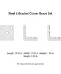 Heavy Duty 90 Degree L Bracket Set For Furniture Assembly And Shelf Support With Pre Drilled Holes And Screws Included Four Pack