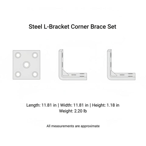 Heavy Duty 90 Degree L Bracket Set For Furniture Assembly And Shelf Support With Pre Drilled Holes And Screws Included Four Pack