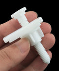 Premium Built Tough Rectangular White Plastic Toilet Seat Hinge Bolts With Nuts And Washers Blind Hole Mounting for easy installation.