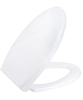 LED Nightlight Elongated Toilet Seat in White for Easy Night Time Use Snug Fit for All Elongated Toilets with Quick Install Nuts