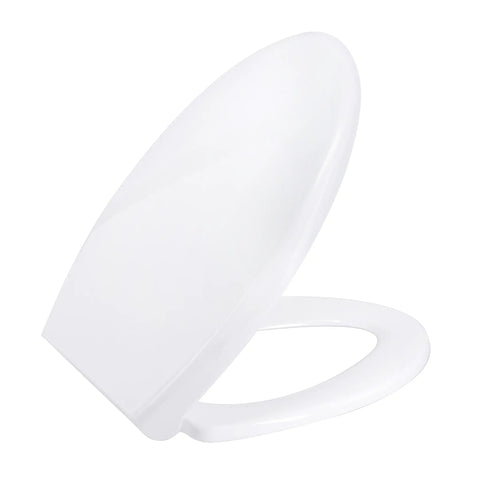 LED Nightlight Elongated Toilet Seat in White for Easy Night Time Use Snug Fit for All Elongated Toilets with Quick Install Nuts
