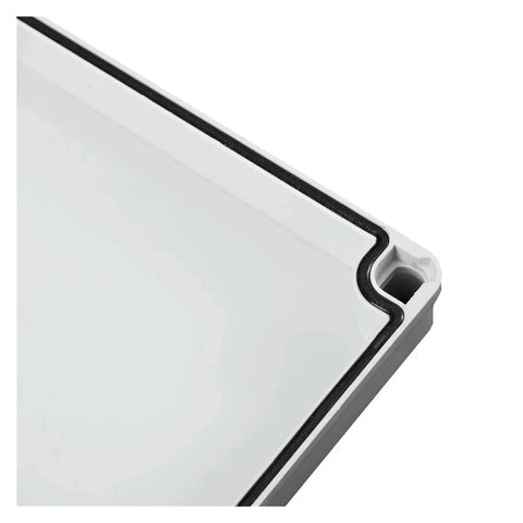 White ABS plastic outdoor waterproof junction box with gasket seal, 80x130x70mm