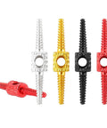 Colorful Bike Brake And Shift Cable Connectors Kit, 20 Pcs, 4 Color Set With 5 Connectors Per Color in silver, gold, black, red.