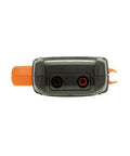 Bottom view of Auto Ranging Digital Clamp Meter TRMS 600A For AC DC Voltage Current LoZ Mode with test lead ports visible.