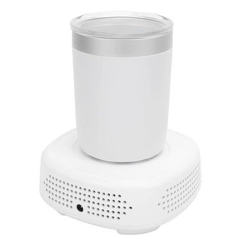 Game Changing Smart Electric Mug With Dual Temperature Controls on a white base, designed for hot and cold beverages.