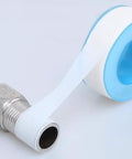 Three Pack High Performance Adhesive Tape Set With Duct Tape And PTFE Tape For Strong Sealing And Durable Repairs Heavy Duty DIY Essentials For Home Plumbing And Everyday Fixes, white PTFE tape on threaded pipe fitting