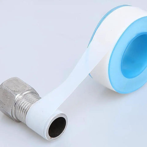 Three Pack High Performance Adhesive Tape Set With Duct Tape And PTFE Tape For Strong Sealing And Durable Repairs Heavy Duty DIY Essentials For Home Plumbing And Everyday Fixes, white PTFE tape on threaded pipe fitting