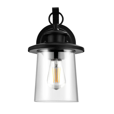 Outdoor Wall Lantern Waterproof Exterior Light Fixture With Clear Glass Shade For Front Porch And Door Modern Farmhouse Style