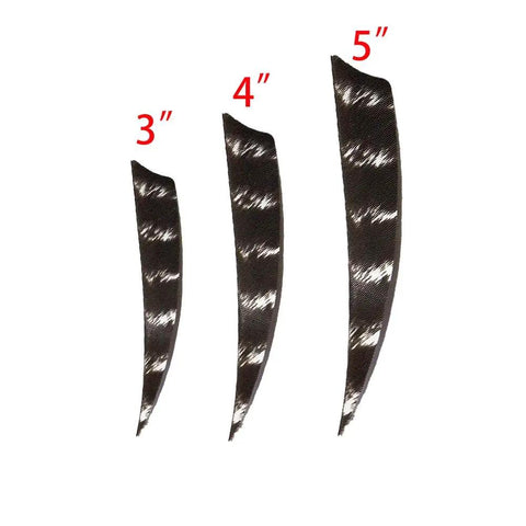 50 Pack Pro Grade Turkey Feather Fletching For Archery, Real Arrow Vanes In 3 4 5 Inch Sizes, Right Wing And Left Wing Shield Cut