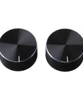 Two Pieces 25x13mm D Rotary Potentiometer Knobs, Metal Black Finish, 6mm Shank Hole, Potentiometer Dial Control For Electronics Projects
