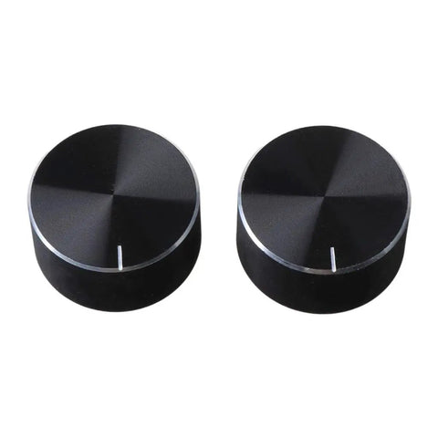 Two Pieces 25x13mm D Rotary Potentiometer Knobs, Metal Black Finish, 6mm Shank Hole, Potentiometer Dial Control For Electronics Projects