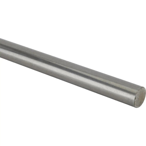 Universal Three-Quarters-Inch Solid Steering Shaft, 48 Inch Long, Built for Custom Steering Columns and Race Car Fabrication, Beefy 1018 Cold Rolled Steel, Precise Fit With U-Joints, Durable and Built to Last for Street, Track, and Hot-Rod Builds. Solid steel shaft shown in angle
