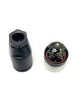 Five Pin B Code Female M12 Field Wiring Connector Industrial Circular Sensor Adapter, straight type, open view showing contacts and PA6 shell