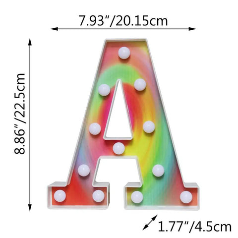 Colorful LED Marquee Letter A With Remote Control, Multicolor Change Light Up Sign For Home Party Bar Or Christmas Decor