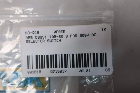 Label of 3-Position Selector Switch Single Unit, 300 V AC Panel Mount Rotary Control, Heavy Duty Industrial Operator package