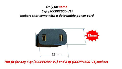 Replacement Power Cord For 6 Quart Express Crock Multicooker SCCPPC600 V1 Not All Models UL Listed 2 Prong 2 Pin 3 Feet Long