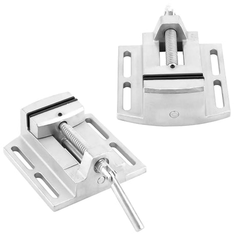 Heavy Duty 2.5 Inch Drill Press Vise With Heightened Jaws For Secure Milling And Drilling Clamping Smooth Operation Industrial Grade Tool displayed from an angled view.