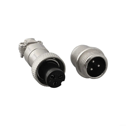 Must-Have GX12 3-Pin Connector For E-Bikes And Scooters Ensures A Super Secure Charging Link With Your Lithium Battery Pack Featuring Tough ABS Build That Handles Heat And Wear Like A Champ Without Any Glitchy Compatibility Headaches., 12mm GX12 3-pin metal charging connector set for e-bike battery port
