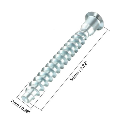 20 Piece Hex Socket Drive Countersunk Head Confirmat Screws For Wood Self Tapping Connectors Zinc Plated 7x59mm Durable Fasteners