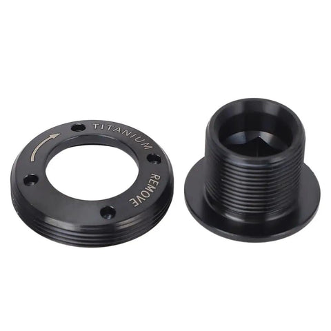 Beefy Titanium Alloy M18 Dub Crank Bolt With M30 Lock Ring Kit Black Replacement Set For DUB Cranksets Lightweight And Rock Solid Hardware For Secure Bike Crank Fixing, black titanium M30 ring and M18 bolt