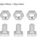 Aluminum Greenhouse Hardware Kit Nuts And Bolts Set M6x12mm Replacement Bolt Assortment Durable Screws And Fasteners For Repair Work Must Have Diy Garden Projects And Garden Shed Framing Weather Resistant, 50 aluminum nuts and bolts