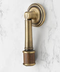 Vintage Door Handle For Cabinets And Drawers, Glossy Top Notch Pull Bar Knob Hardware For Garden Shed, on marble wall