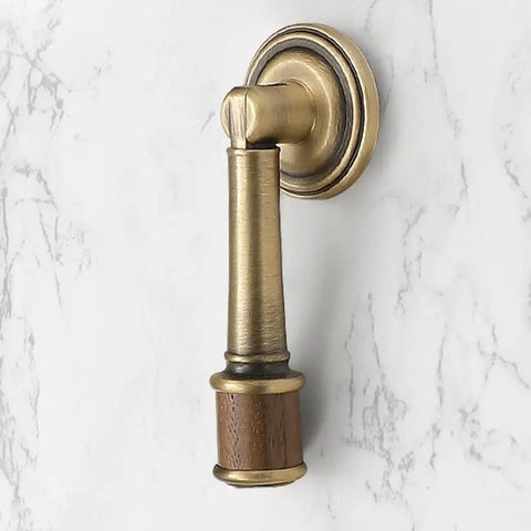 Vintage Door Handle For Cabinets And Drawers, Glossy Top Notch Pull Bar Knob Hardware For Garden Shed, on marble wall