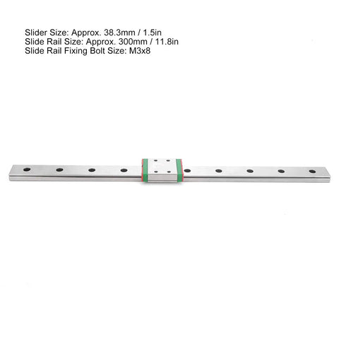 Rock Solid Stainless Steel Linear Guide Rail With 300mm Slide For Heavy Duty Automated Systems, high torsion block slider, shown alone.