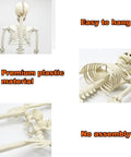 36 Inch Full Body Skeleton Prop With Movable Joints Realistic Plastic Bones For Indoor Outdoor Halloween Decor Haunt House Setup
