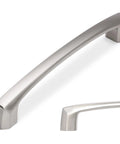 10 Pack 5 Inch Brushed Satin Nickel Cabinet Handles and Drawer Pulls Zinc Alloy, close-up view showcasing smooth brushed finish.